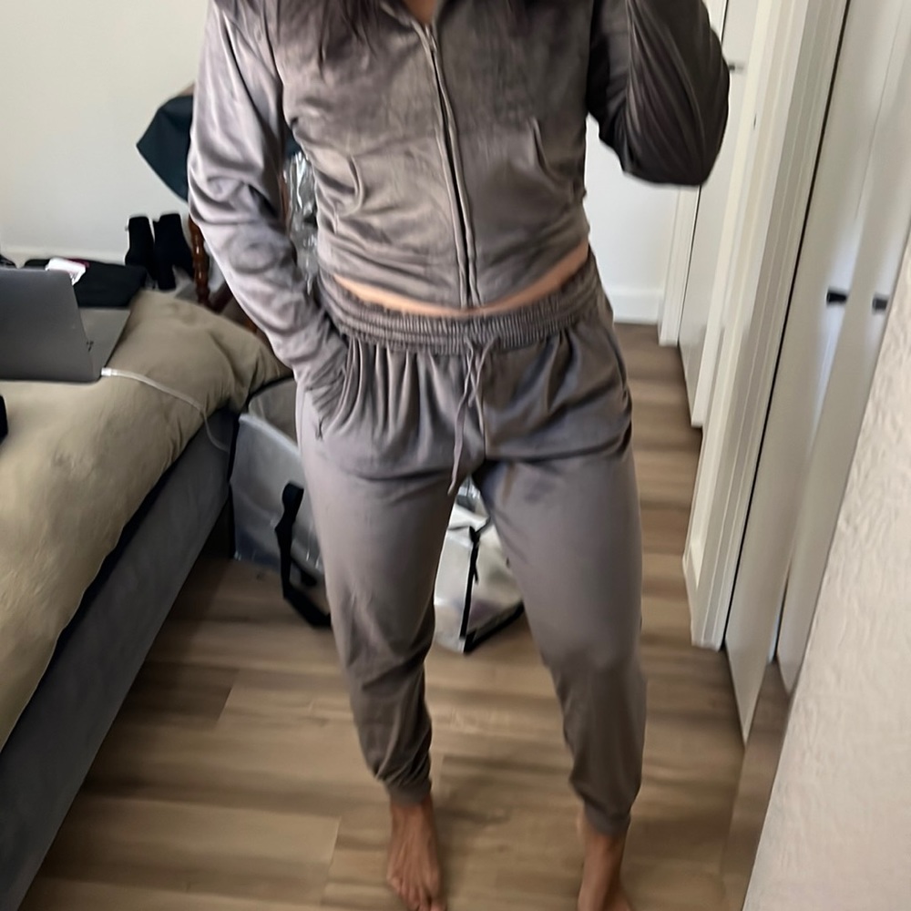 Skims velour track suit